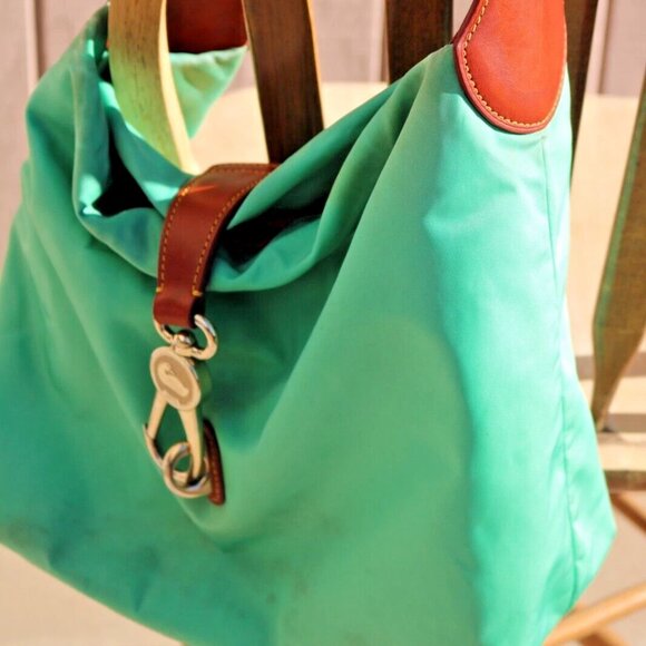 Dooney & Bourke Nylon Logo Hobo Shoulder Bag Green - Picture 2 of 15